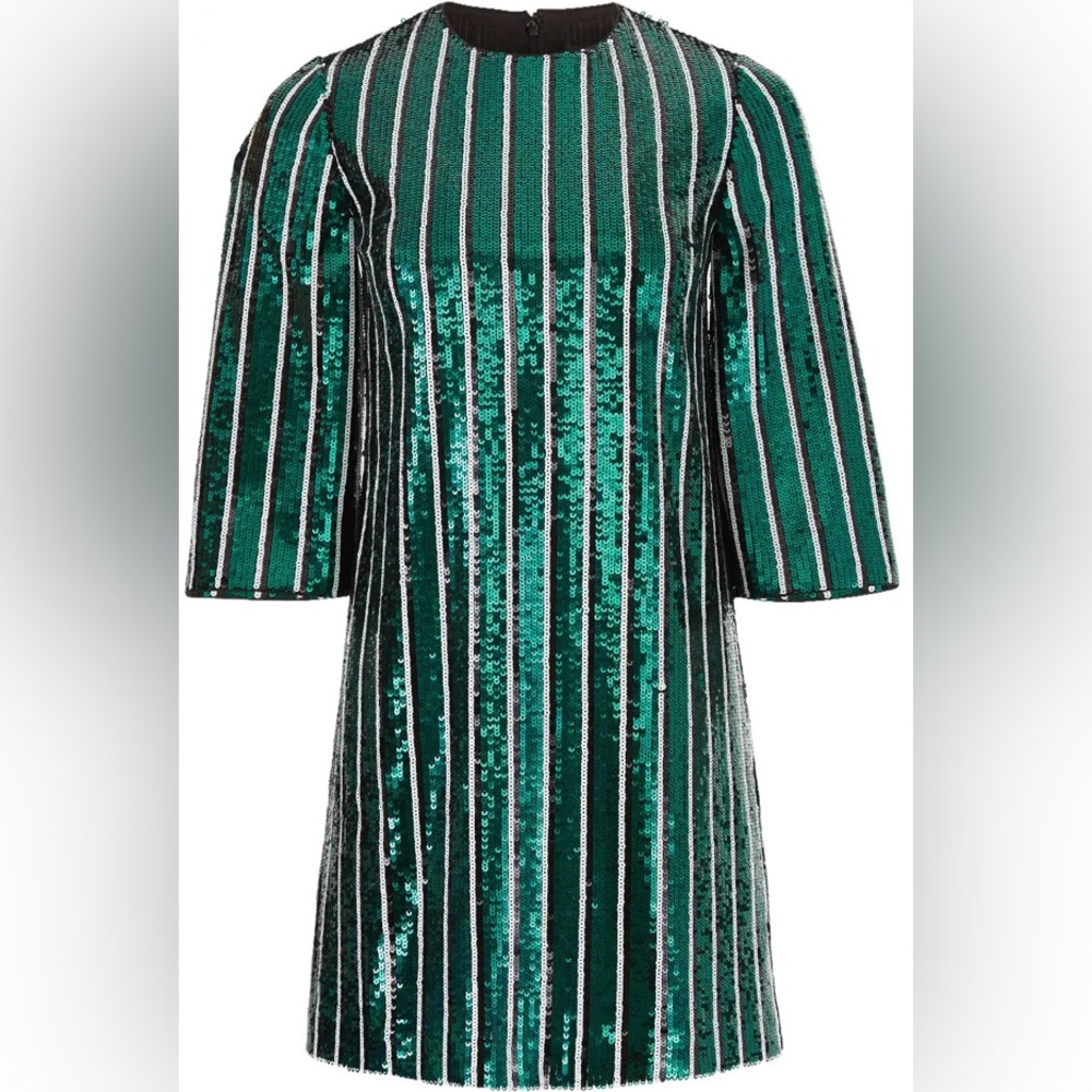 Badgley Mischka
Green Stripe Sequin Sheath